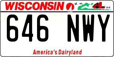WI license plate 646NWY