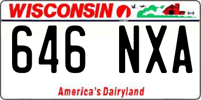 WI license plate 646NXA