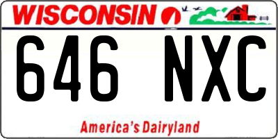 WI license plate 646NXC