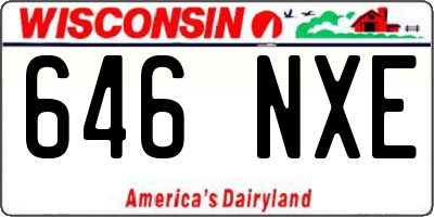 WI license plate 646NXE