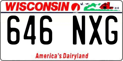 WI license plate 646NXG