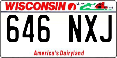 WI license plate 646NXJ