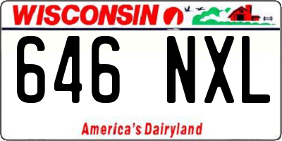 WI license plate 646NXL