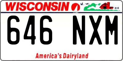 WI license plate 646NXM