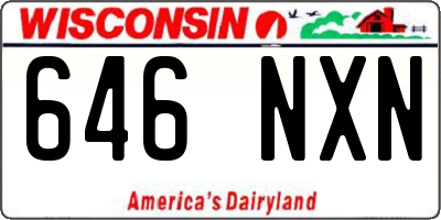 WI license plate 646NXN