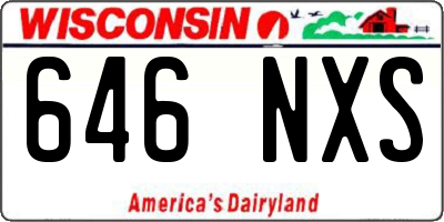 WI license plate 646NXS