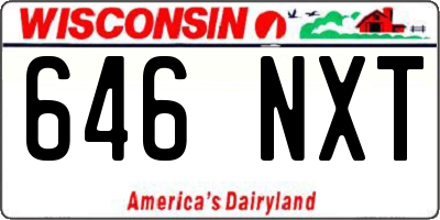 WI license plate 646NXT