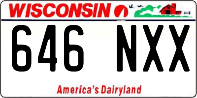 WI license plate 646NXX