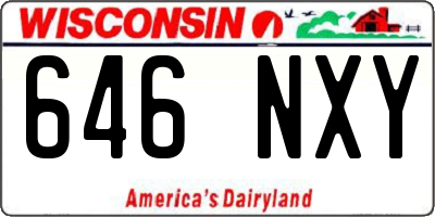 WI license plate 646NXY