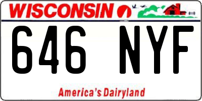 WI license plate 646NYF