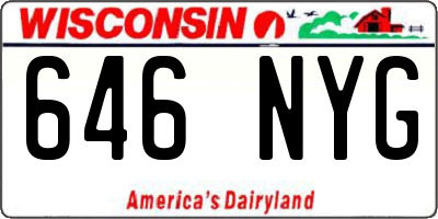 WI license plate 646NYG