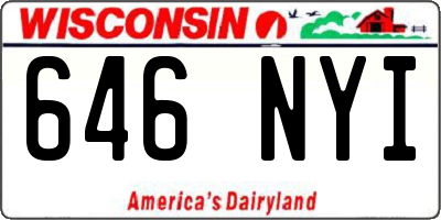 WI license plate 646NYI