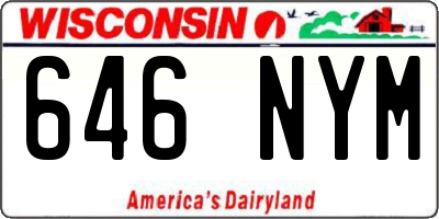 WI license plate 646NYM