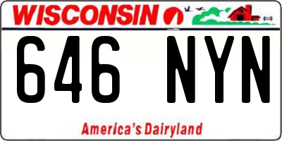 WI license plate 646NYN