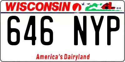 WI license plate 646NYP