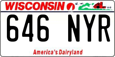 WI license plate 646NYR