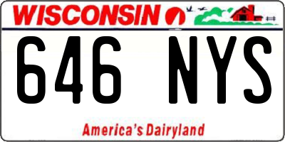 WI license plate 646NYS