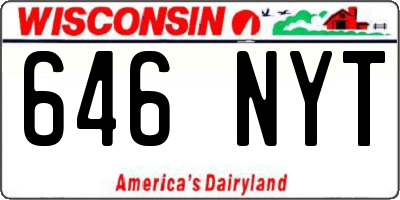 WI license plate 646NYT