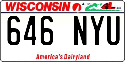WI license plate 646NYU