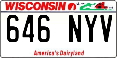 WI license plate 646NYV