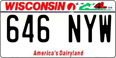WI license plate 646NYW