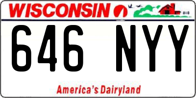 WI license plate 646NYY