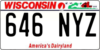 WI license plate 646NYZ