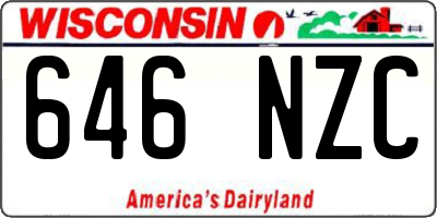 WI license plate 646NZC