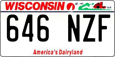 WI license plate 646NZF