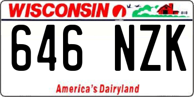 WI license plate 646NZK