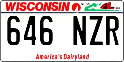 WI license plate 646NZR