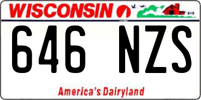 WI license plate 646NZS