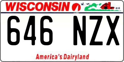WI license plate 646NZX