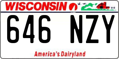 WI license plate 646NZY