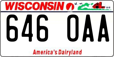 WI license plate 646OAA
