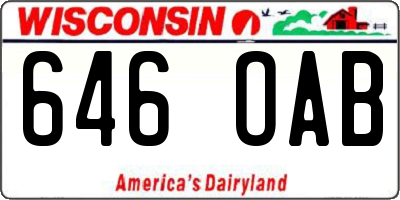 WI license plate 646OAB