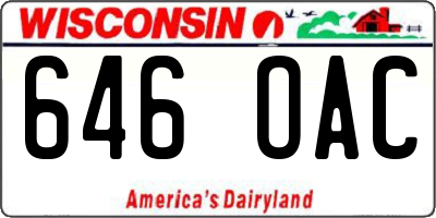 WI license plate 646OAC
