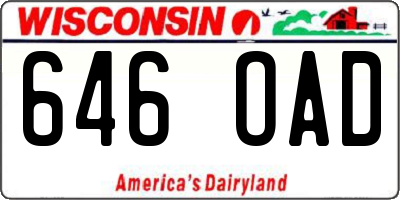 WI license plate 646OAD