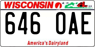 WI license plate 646OAE