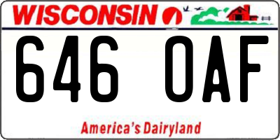 WI license plate 646OAF