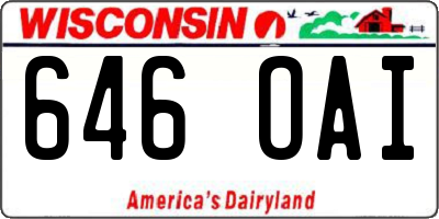 WI license plate 646OAI