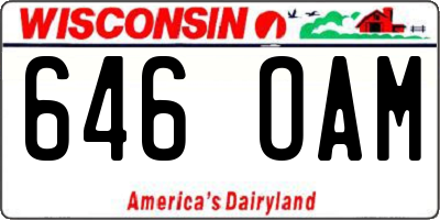 WI license plate 646OAM