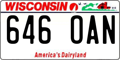WI license plate 646OAN