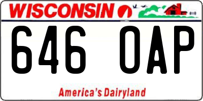 WI license plate 646OAP