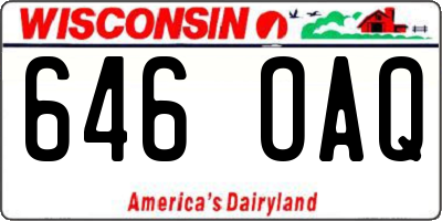 WI license plate 646OAQ