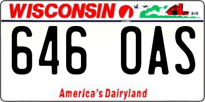 WI license plate 646OAS