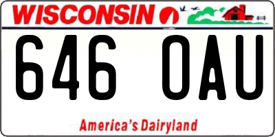 WI license plate 646OAU