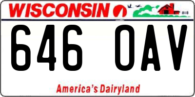 WI license plate 646OAV
