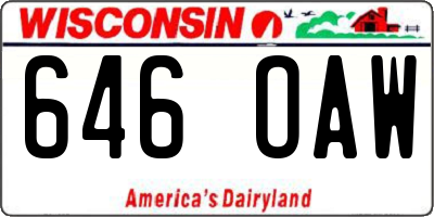 WI license plate 646OAW