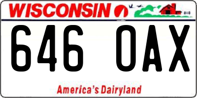 WI license plate 646OAX